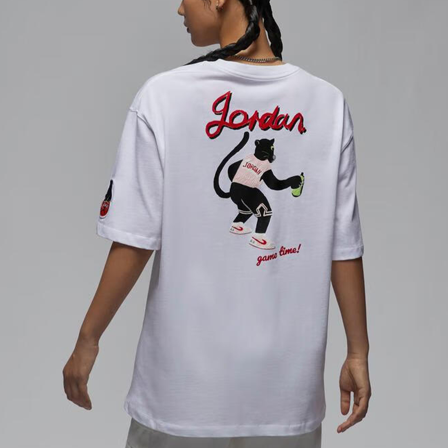 Nike JORDAN Women's Casual Printed Loose Sports Short Sleeve T-Shirt HM4894-100