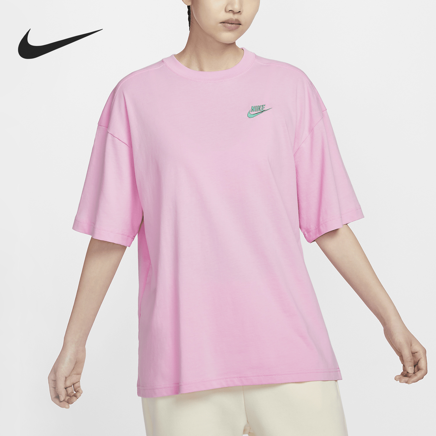 Nike Sportswear Women's Fashion Soft Loose Short Sleeve T-Shirt HJ9427-662