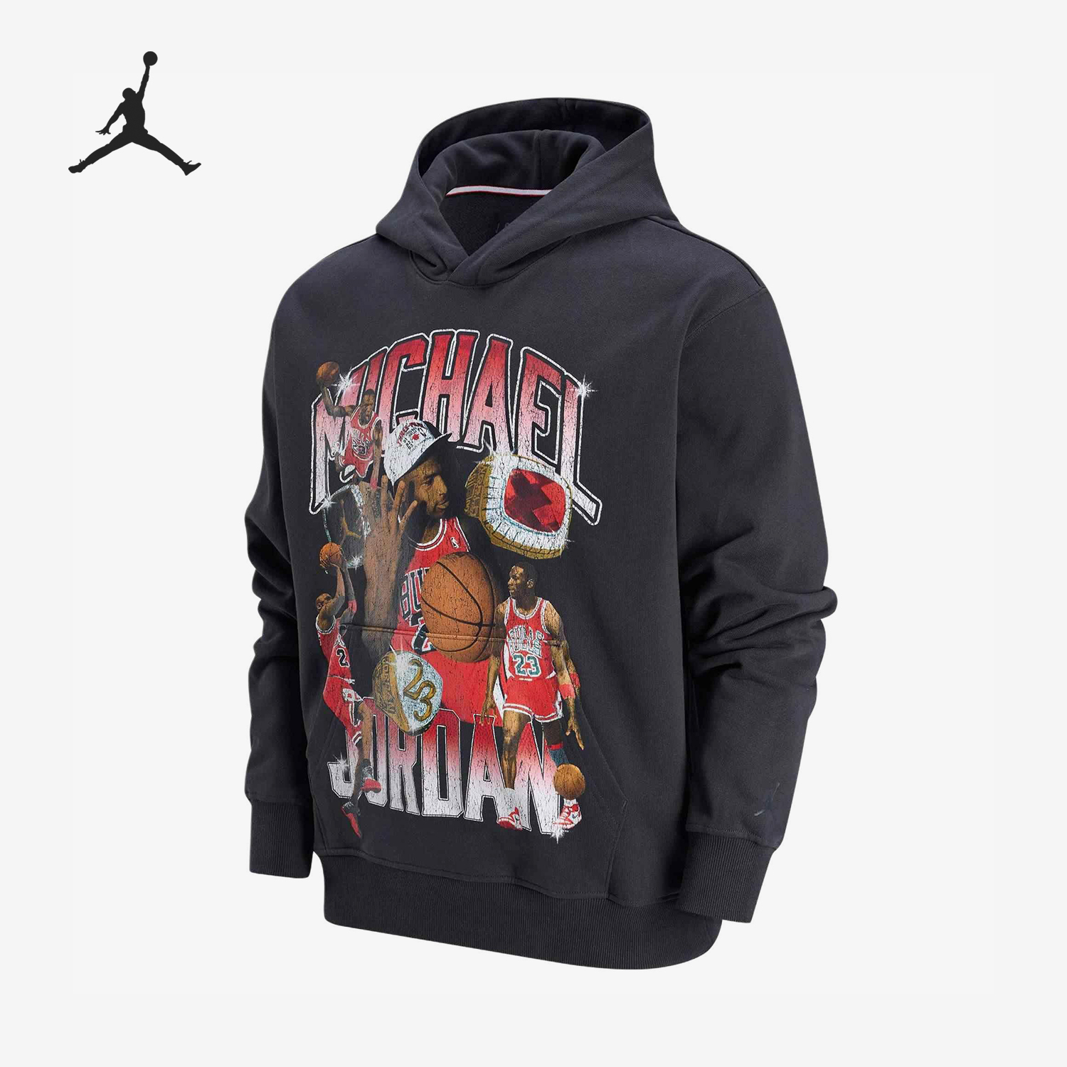 Nike JORDAN Men's Printed Fleece Loose Sports Hoodie HJ4397-045
