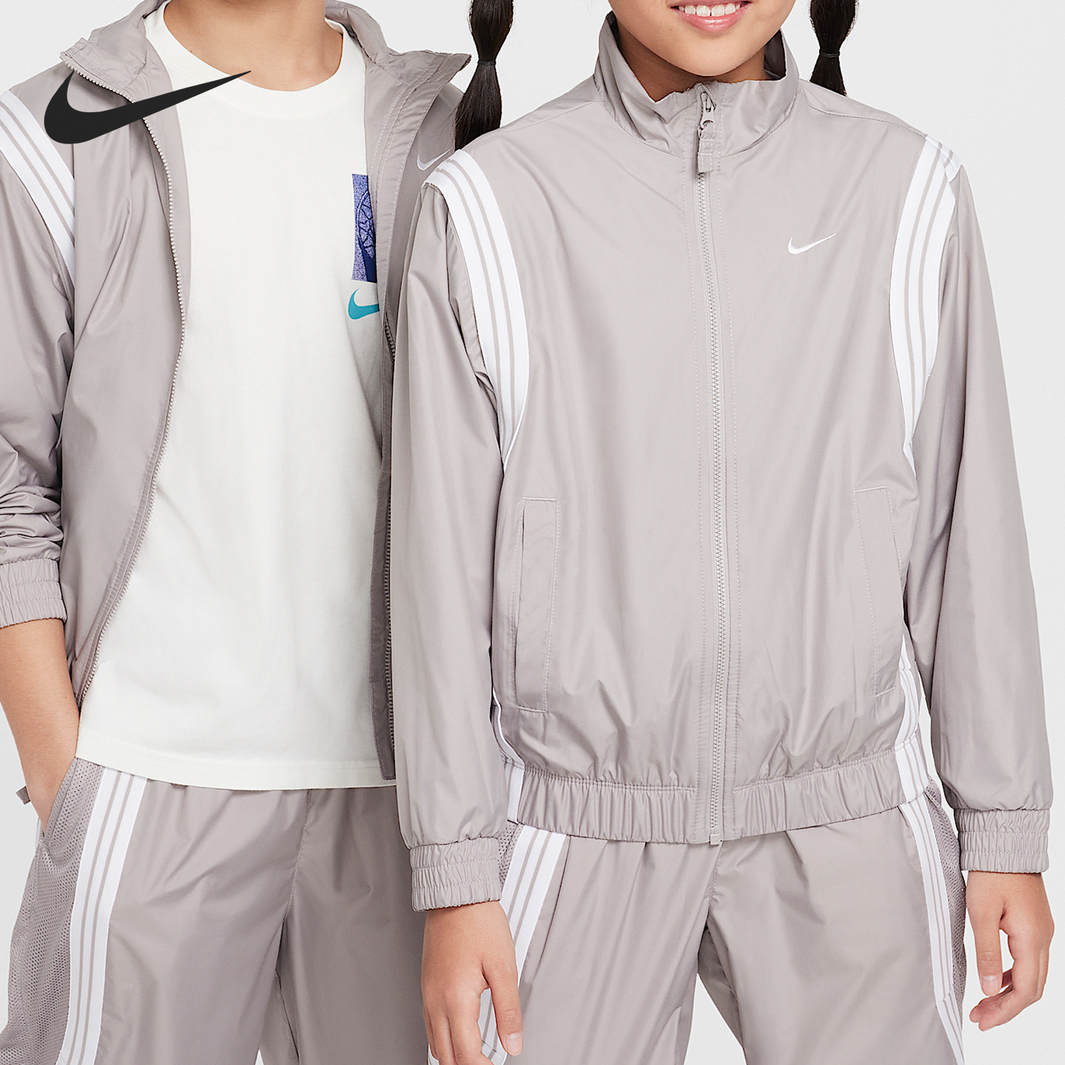 Nike 2025 New Big Kids Sports Fitness Stand Collar Jacket FZ5233-009