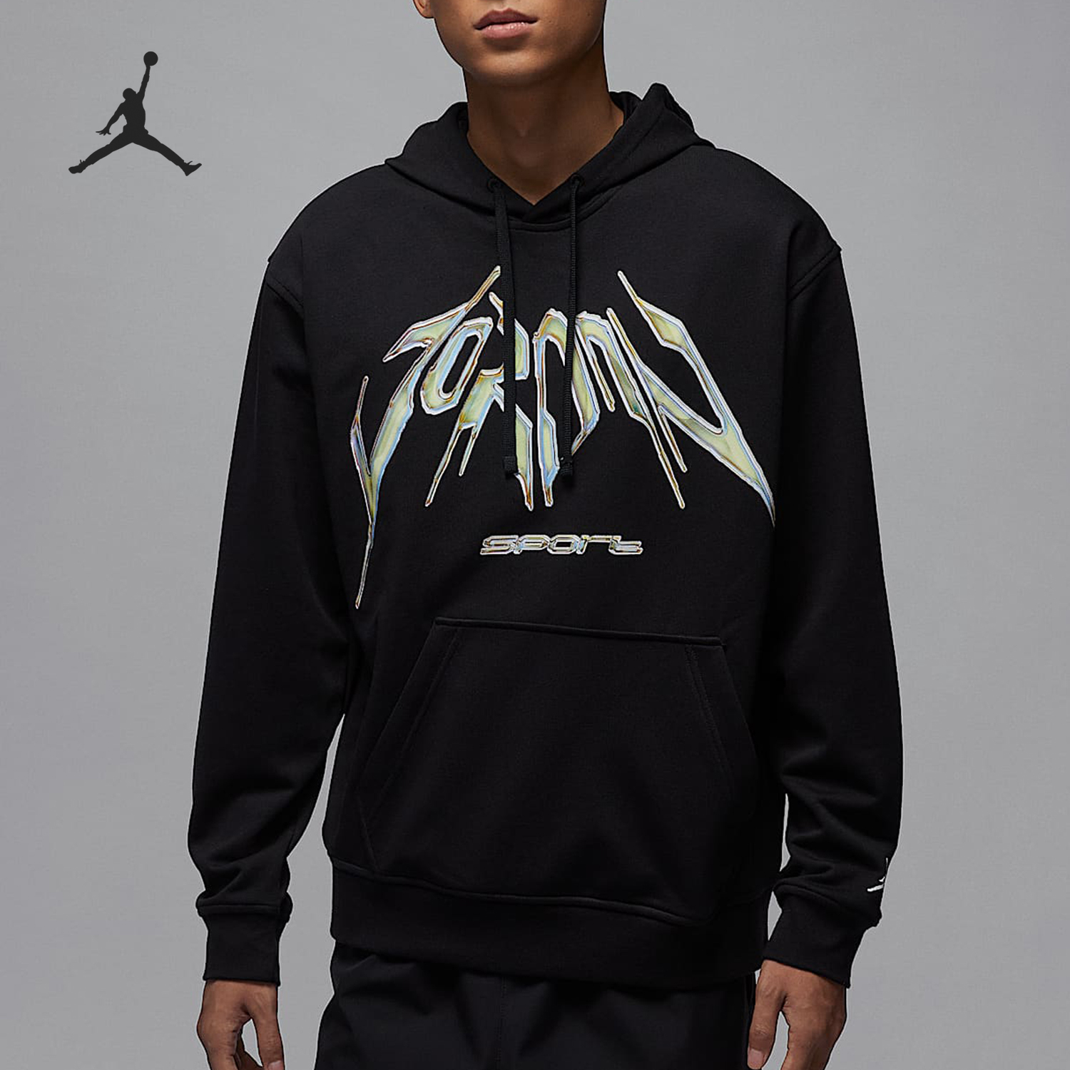 Nike JORDAN Men's Knit Hooded Sweatshirt with Printed Pattern HF9903-010