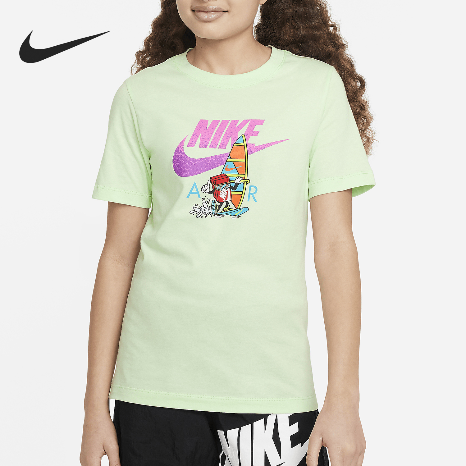 Nike Summer New Season Big Kids' Comfortable Breathable Round Neck Short Sleeve T-Shirt FV5346-376