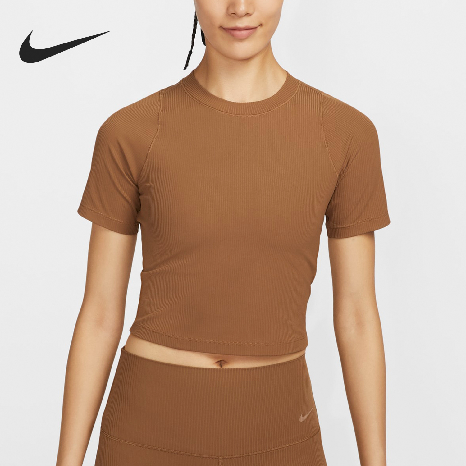 Nike New Women's Round Neck Close-fitting Sports Yoga Short Sleeve T-Shirt HF2773-281