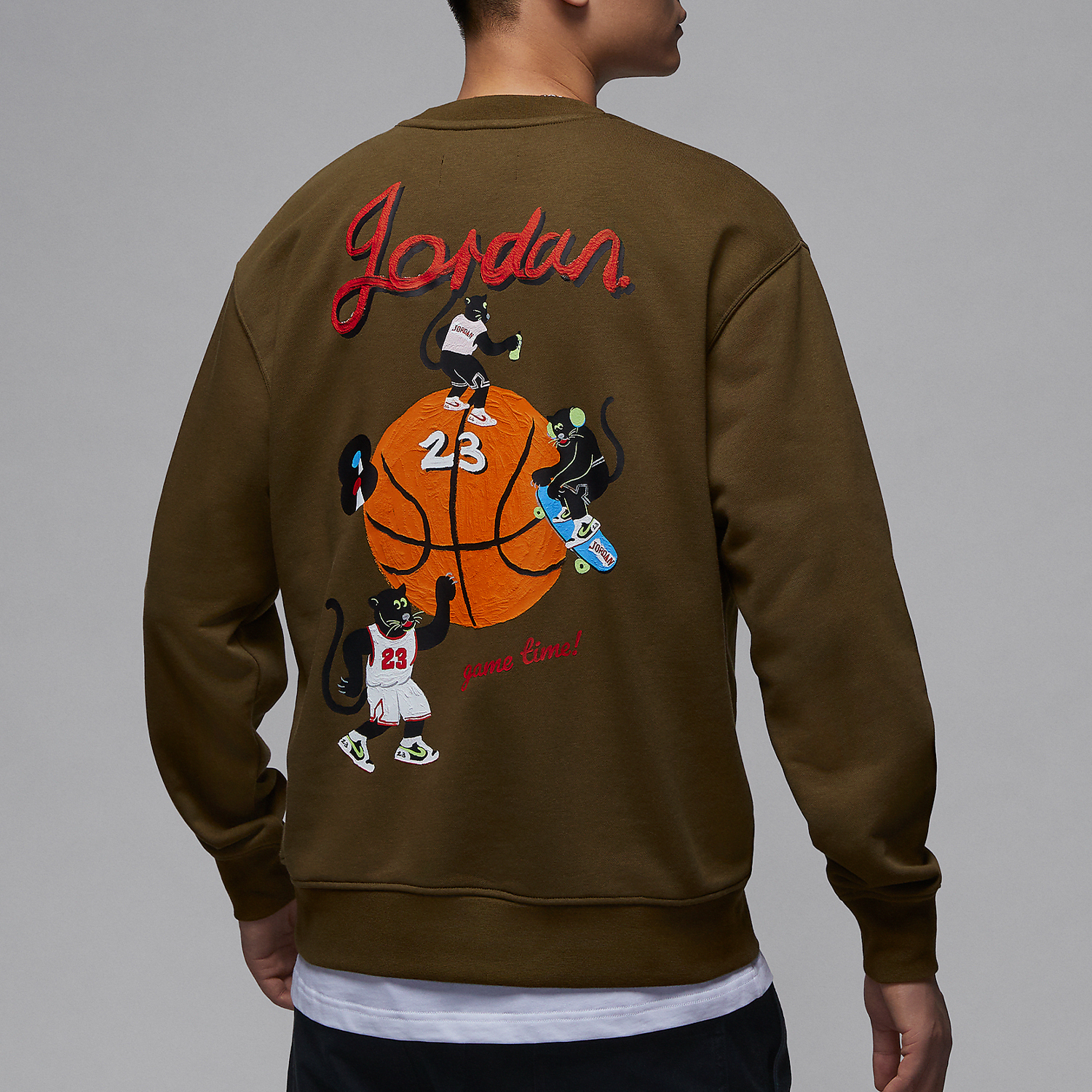 Nike JORDAN Men's Knitted Basketball Printed Woolen Hoodie HV1750-366
