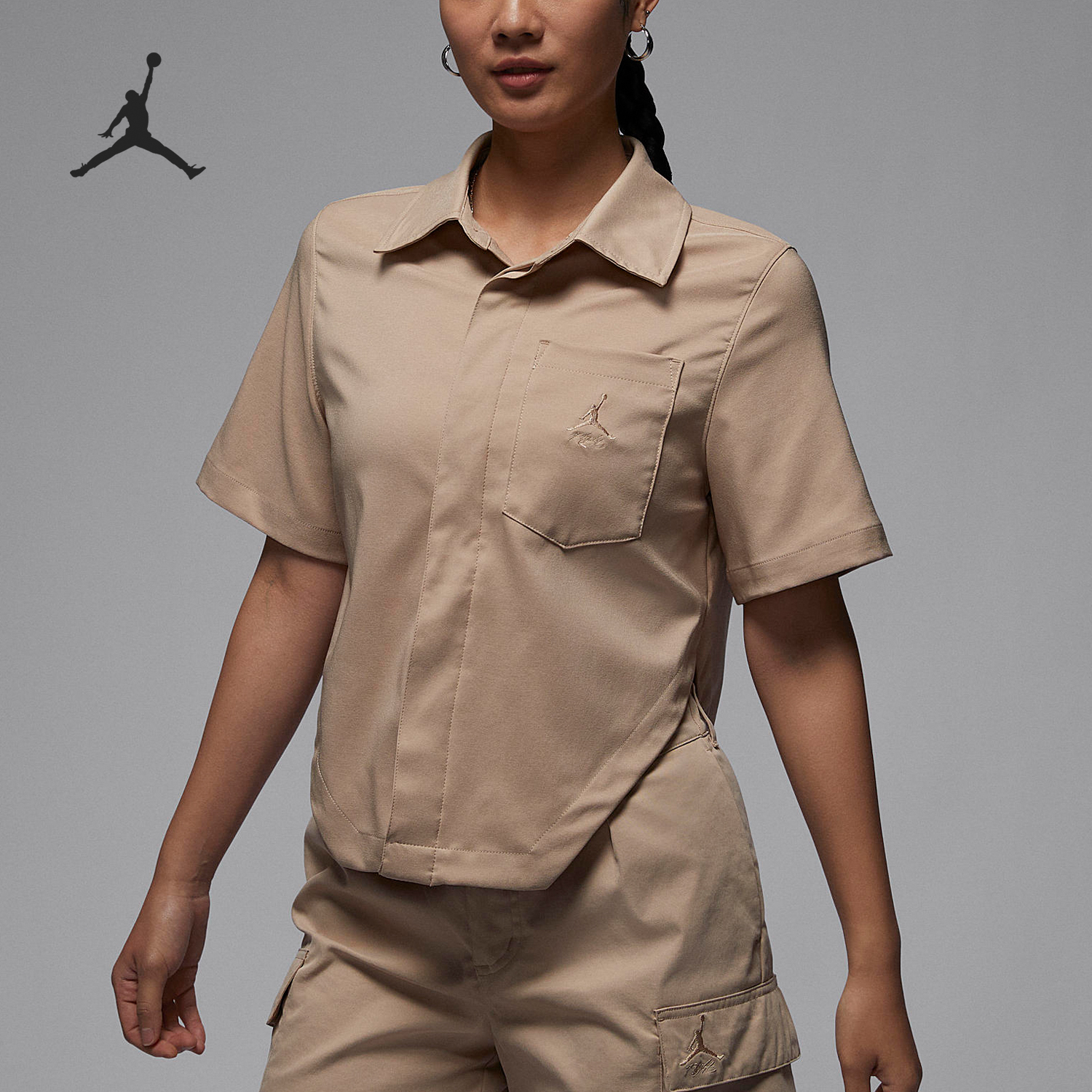 Nike JORDAN Women's Sports Fashion Collar American Short-sleeved T-shirt FN5767-244
