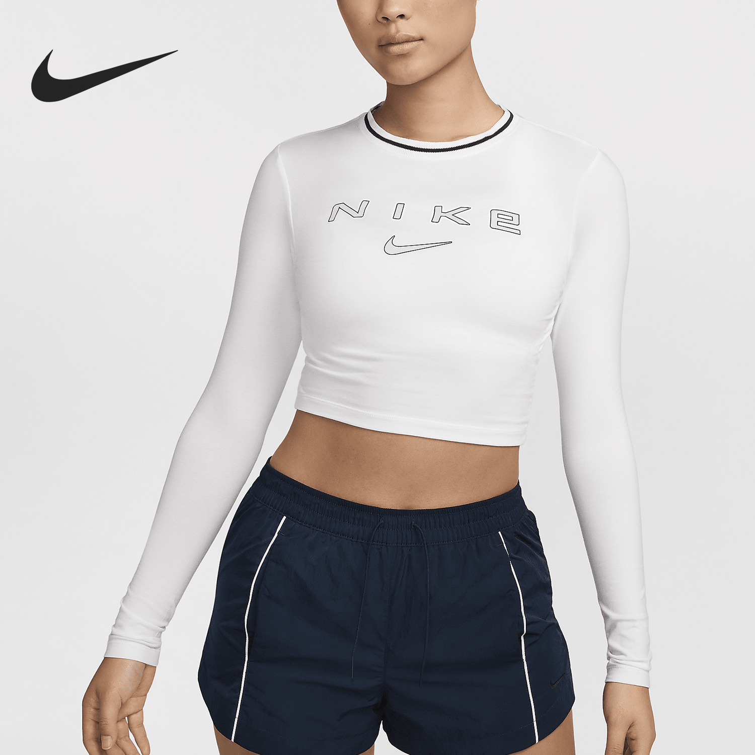 Nike Autumn New Women's Slim Fit Casual Long Sleeve T-Shirt FZ2859-100