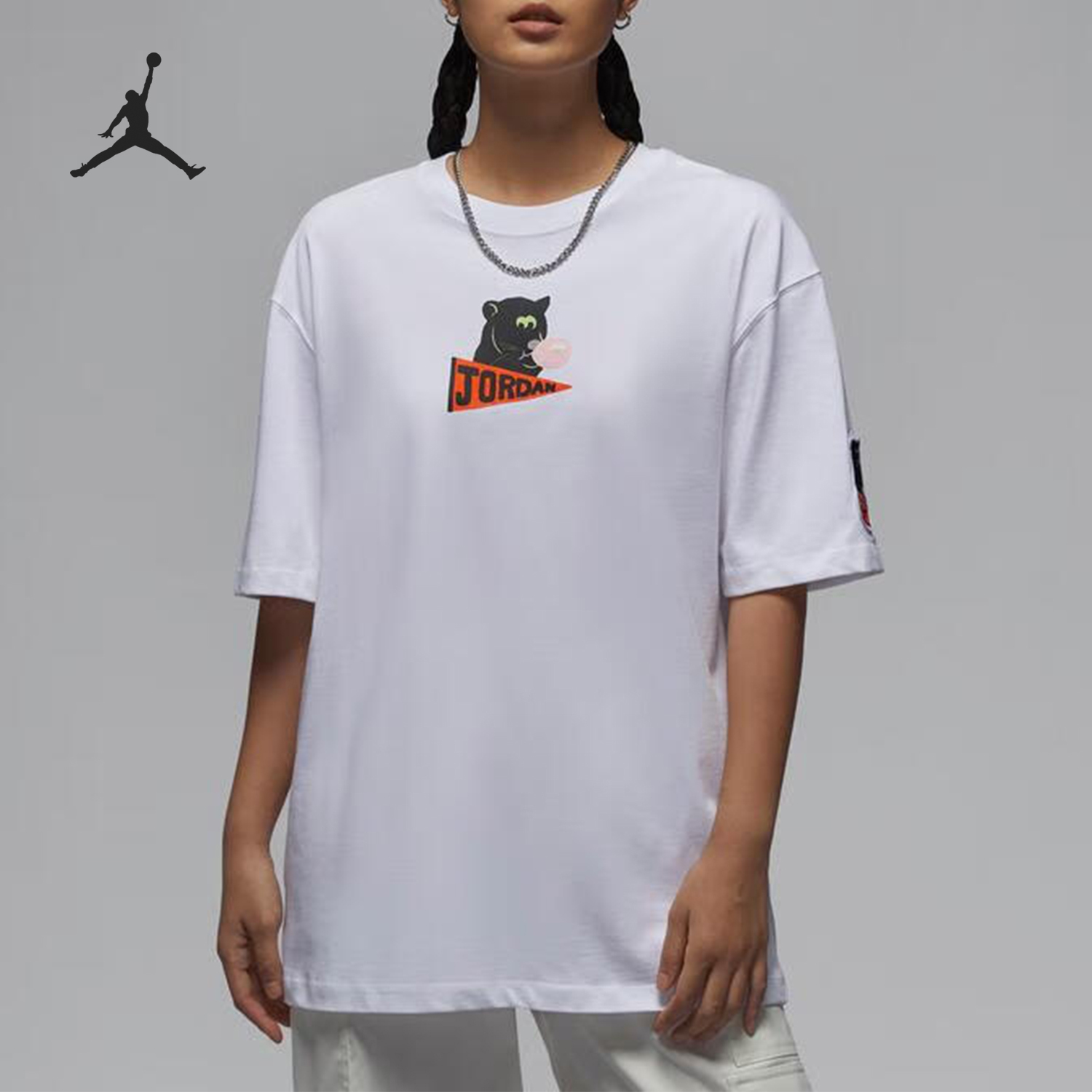 Nike JORDAN Women's Casual Printed Loose Sports Short Sleeve T-Shirt HM4894-100
