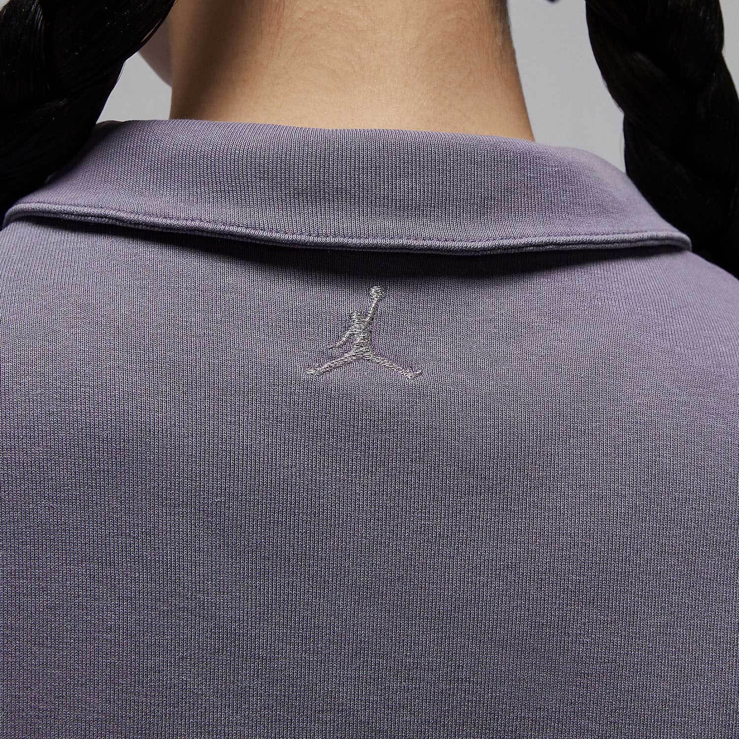 Nike Jordan Women's Knitted Collar Slim Leisure Short Sleeve T-Shirt HF6423-504