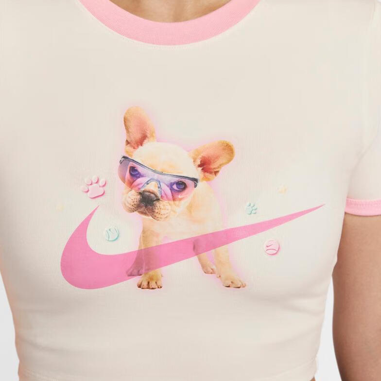 Nike New Women's Round Neck Casual Printed Short Sports Short Sleeve HM4621-133