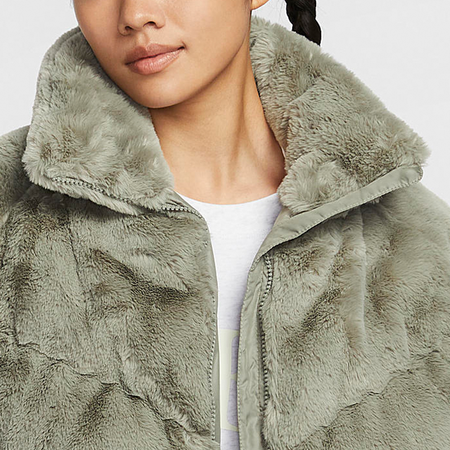 Nike New Season Women's Stand Collar Fashionable Warm Soft Cotton Jacket FV8006-320