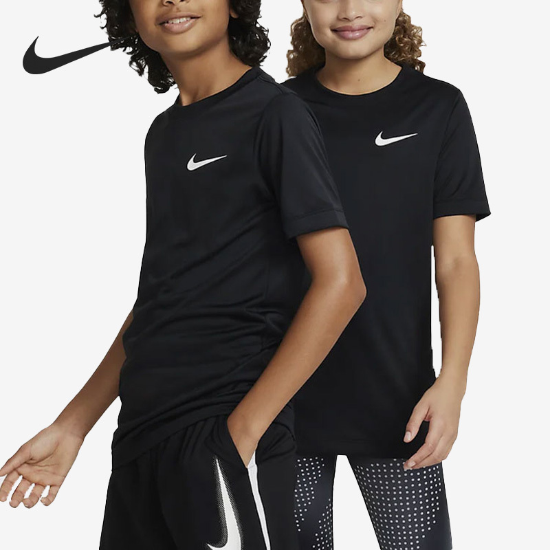Nike New Season Round Neck Big Kids Sport Short Sleeve T-Shirt DX9537-010