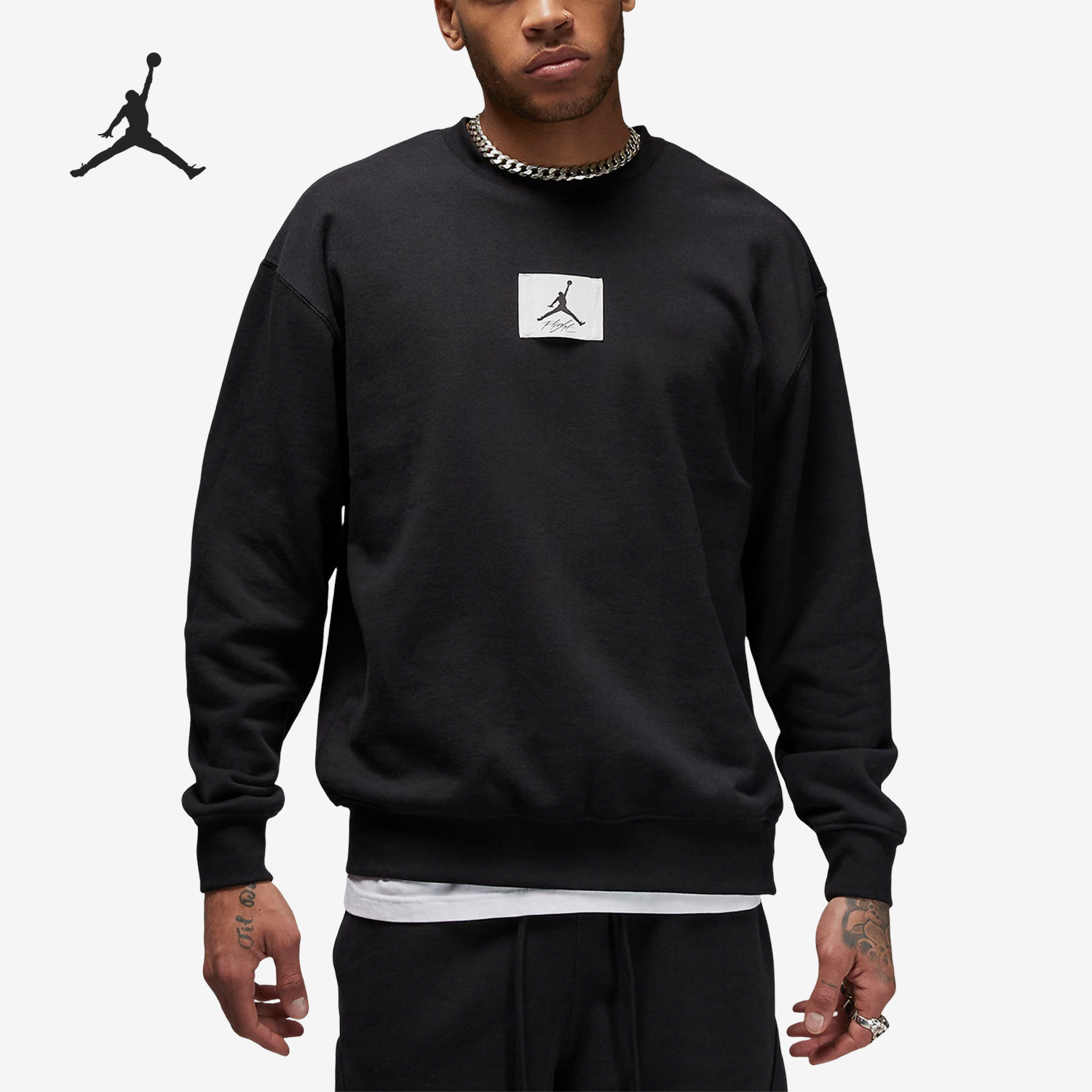Nike Jordan Men's Casual Slim Fleece Warm Round Neck Sports Sweatshirt FB6935-010