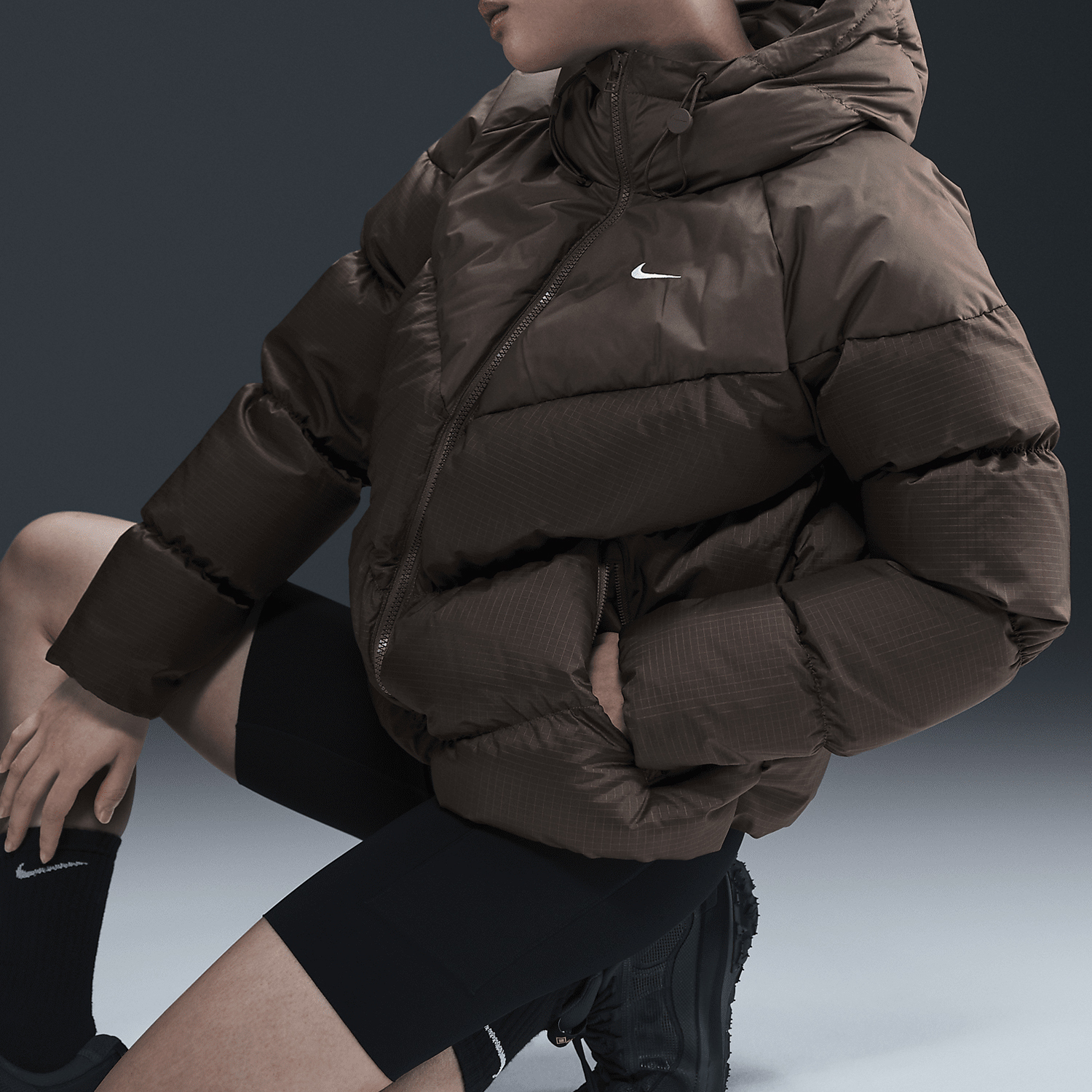 Nike New Style Women's Warmth Sport Hooded Down Jacket HF7871-004