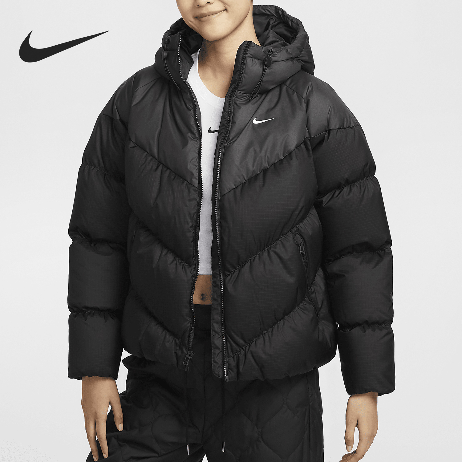 Nike Storm-FIT Women's Insulated Hooded Loose Down Jacket HF7871-010