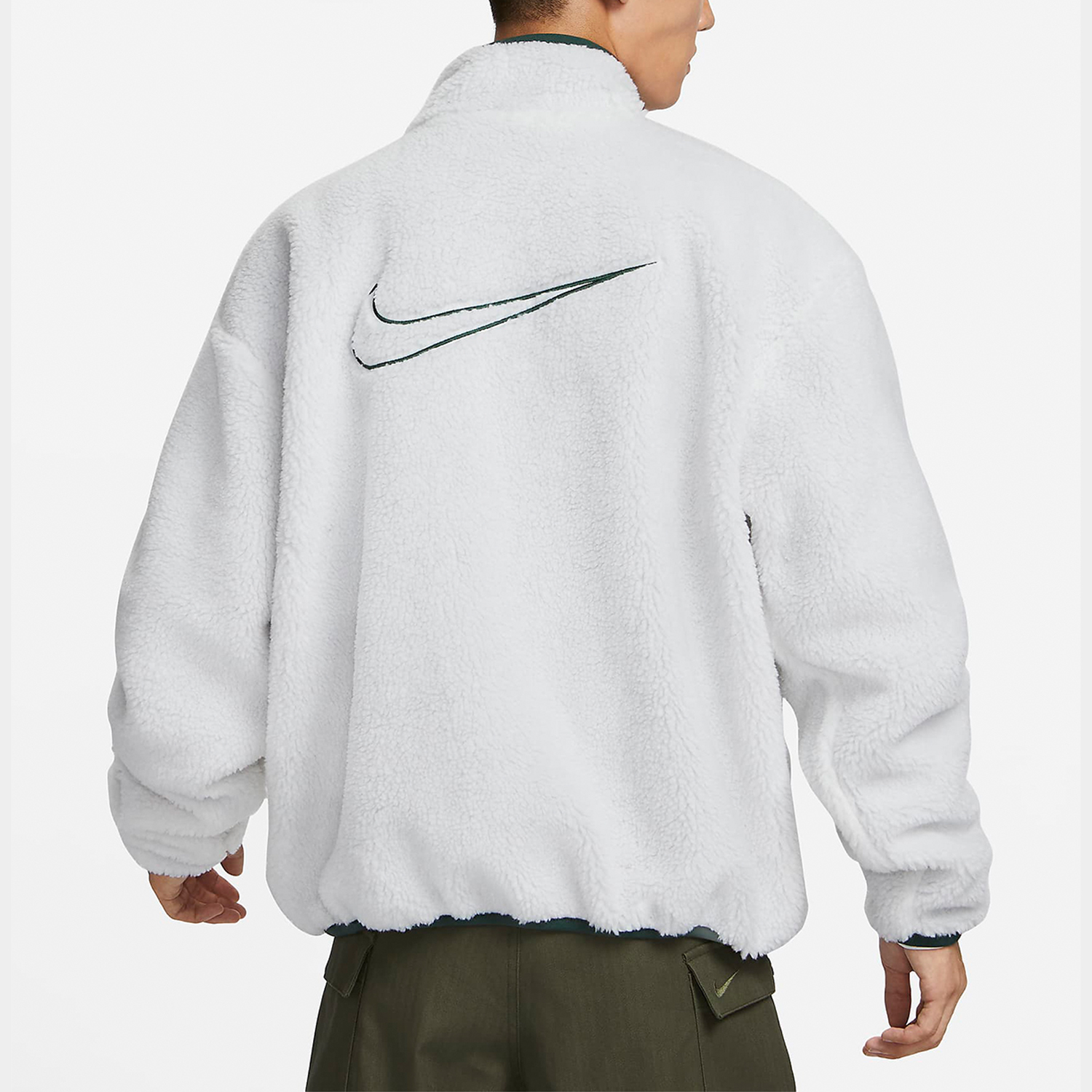 Nike Autumn and Winter Men's Double-Sided Fleece Stand Collar Jacket FV8588-133