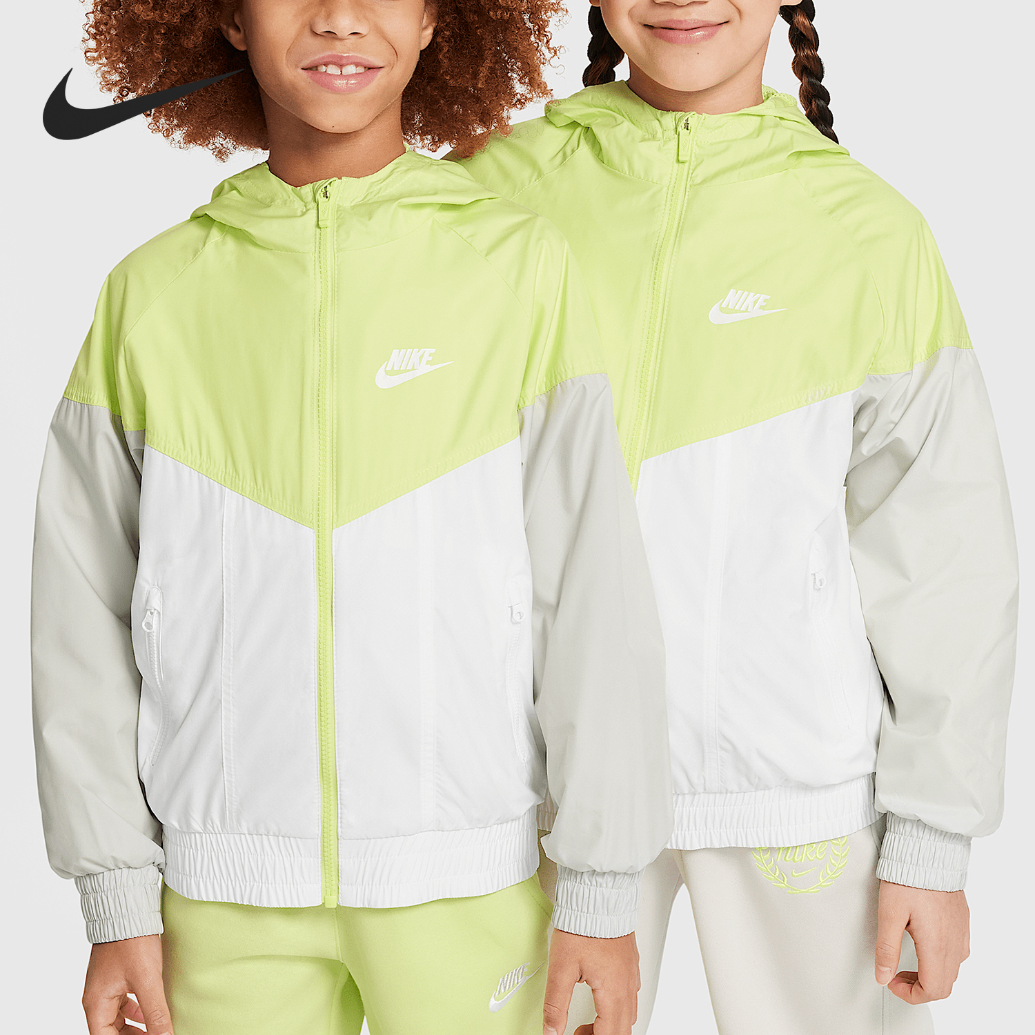 Nike 2025 New Season Big Kids Casual Woven Hooded Sports Jacket FZ5516-736