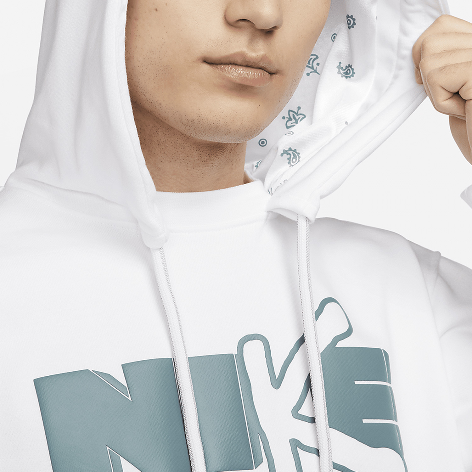 Nike Current Season New Men's Printed Hooded Casual Sports Sweatshirt DV9502-100
