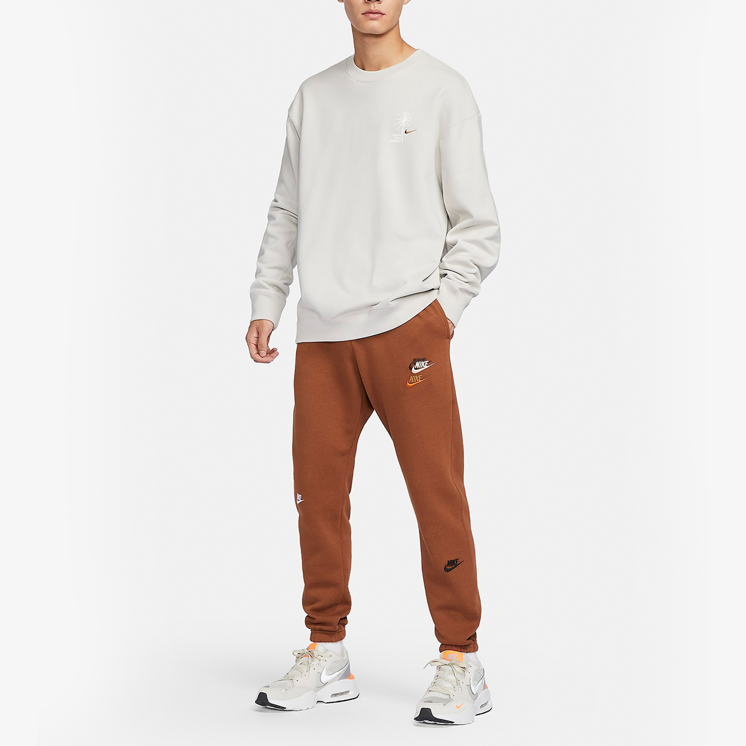 Nike New Men's Classic Fashionable Warm Windproof Round Neck Sports Sweatshirt FV8457-072