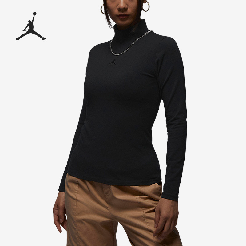 Nike Jordan Women's Simple Fashion Breathable Long Sleeve High-neck Sports T-Shirt FQ8061-010