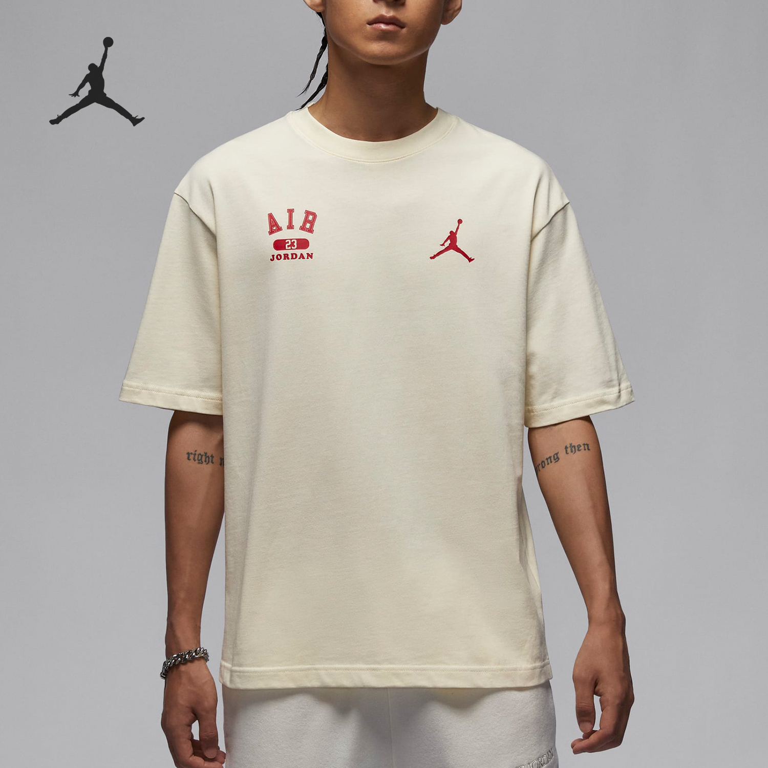 Nike JORDAN Men's Round Neck Breathable Loose Short Sleeve T-Shirt HQ1575-113