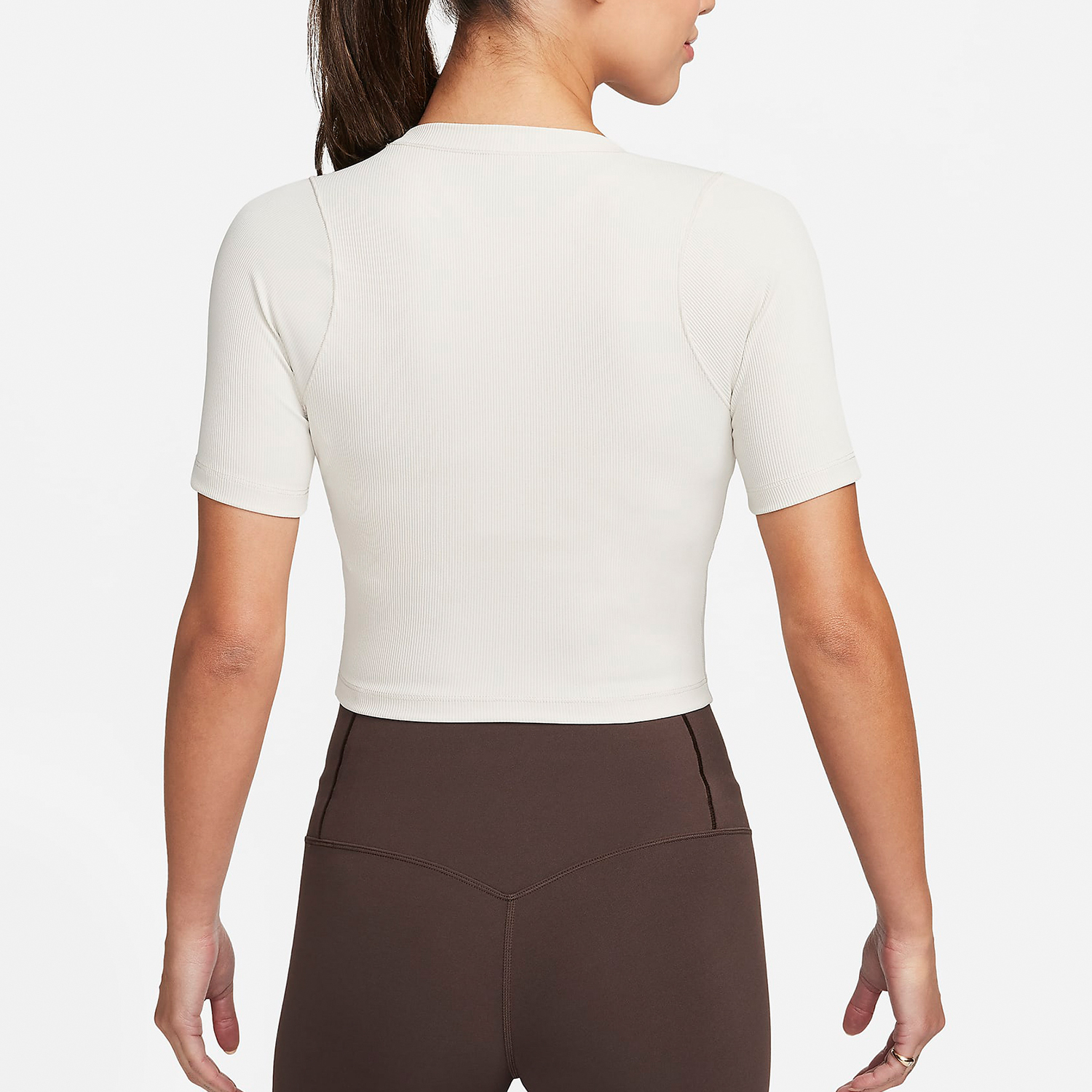 Nike's new women's short knitted breathable round neck short sleeved T-shirt FN7468-104