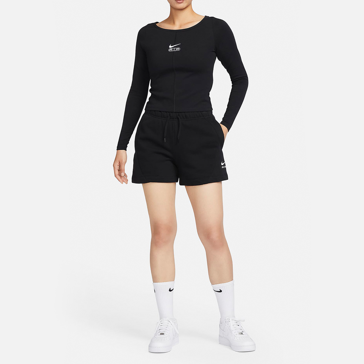 Nike 24 New Women's Breathable Round Neck Knit Long Sleeve T-Shirt FN1912-010