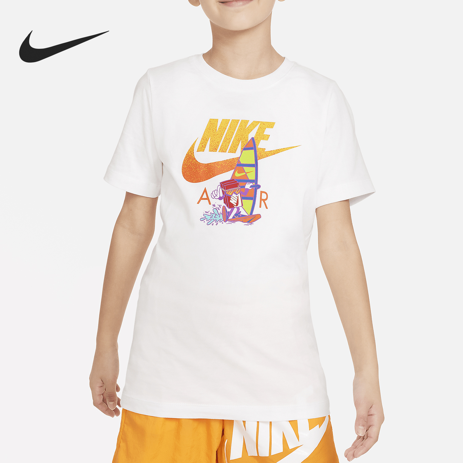 Nike Sportswear Kids Cartoon Printed Casual T-Shirt FV5346-100