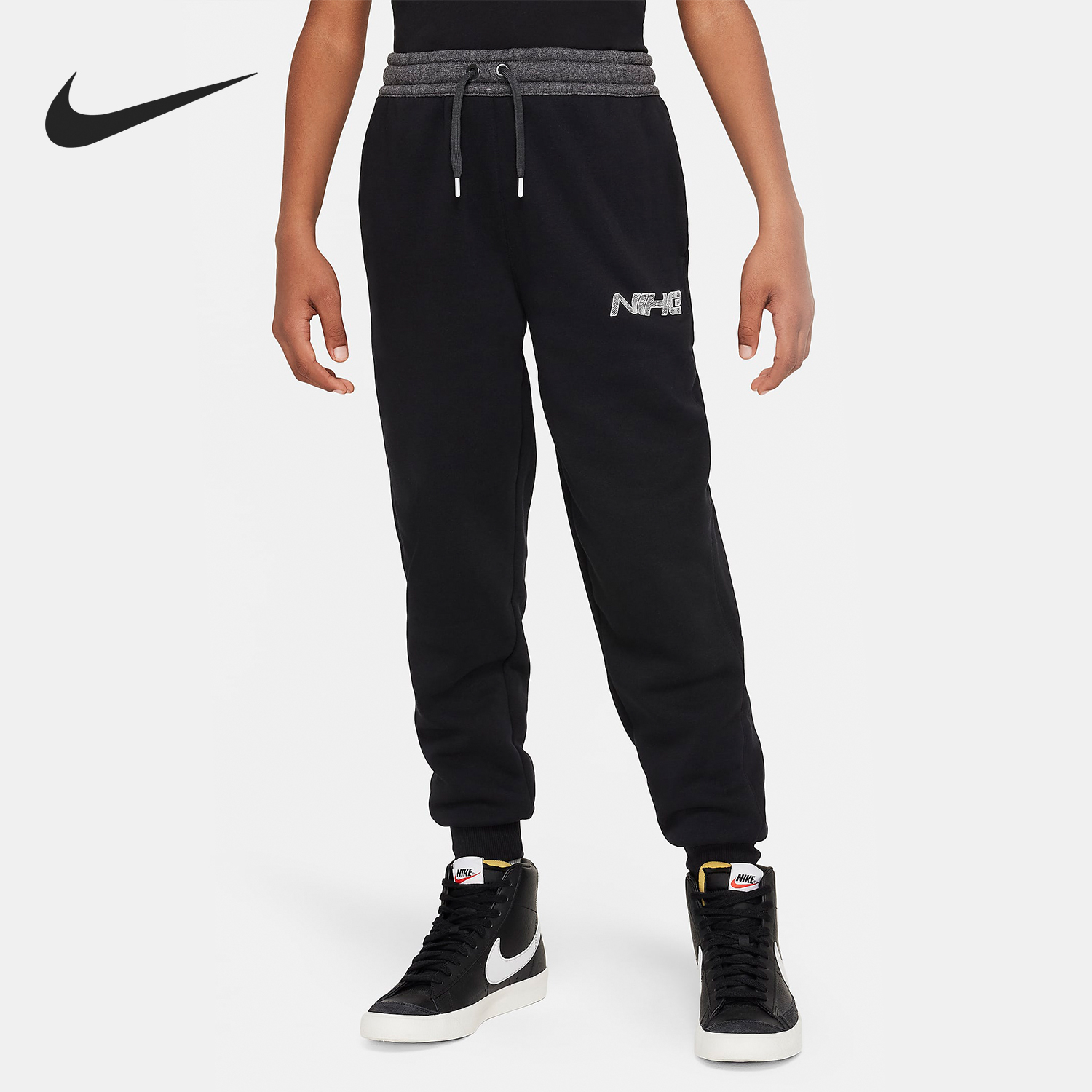 Nike Spring Kids' Casual Loose Athletic Knit Drawstring Pants FN9132-010
