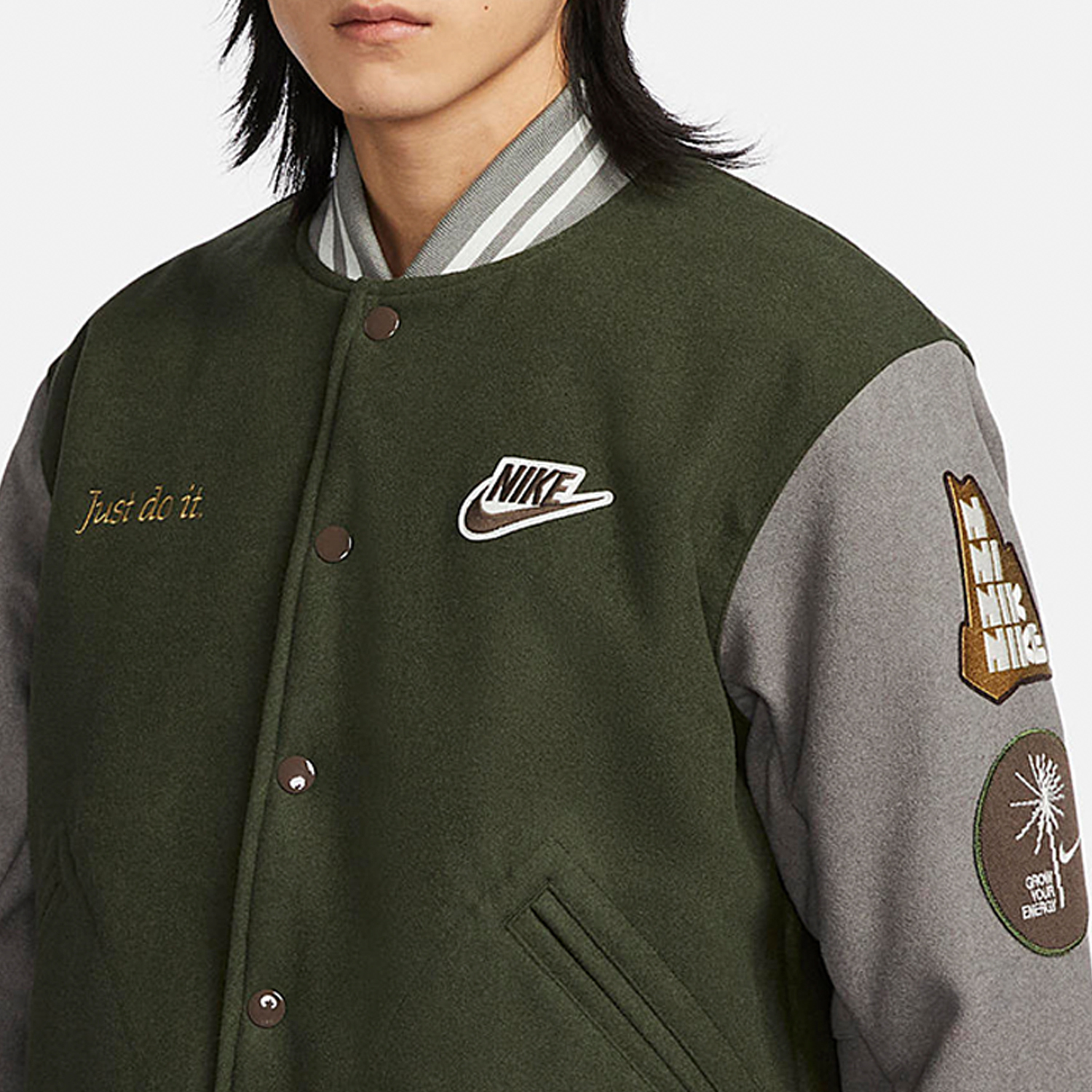 Nike Winter New Season Men's Patchwork Loose Fit Warm Pattern Jacket FV4026-325