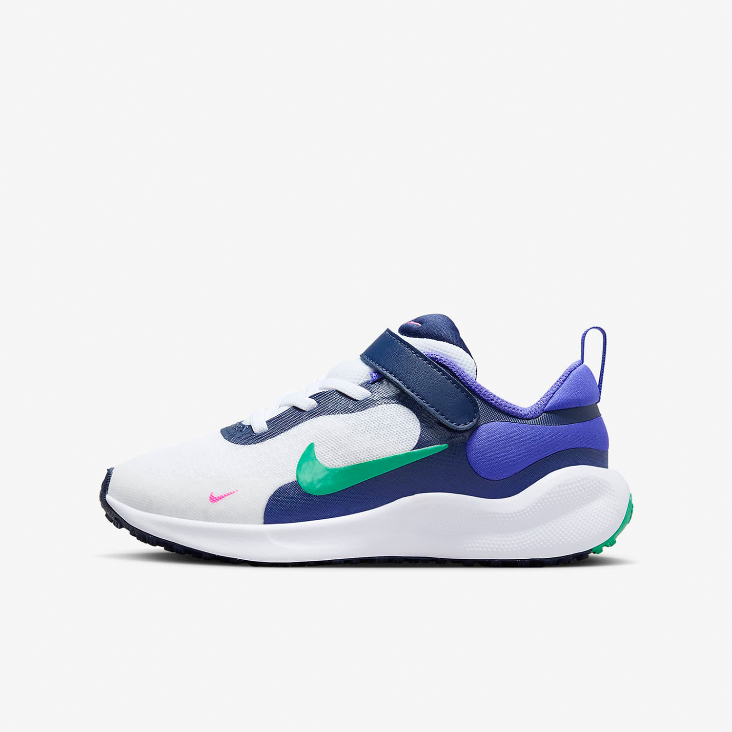 Nike REVOLUTION 7 Kids Magic Tape Casual Sports Shoes FB7690-101