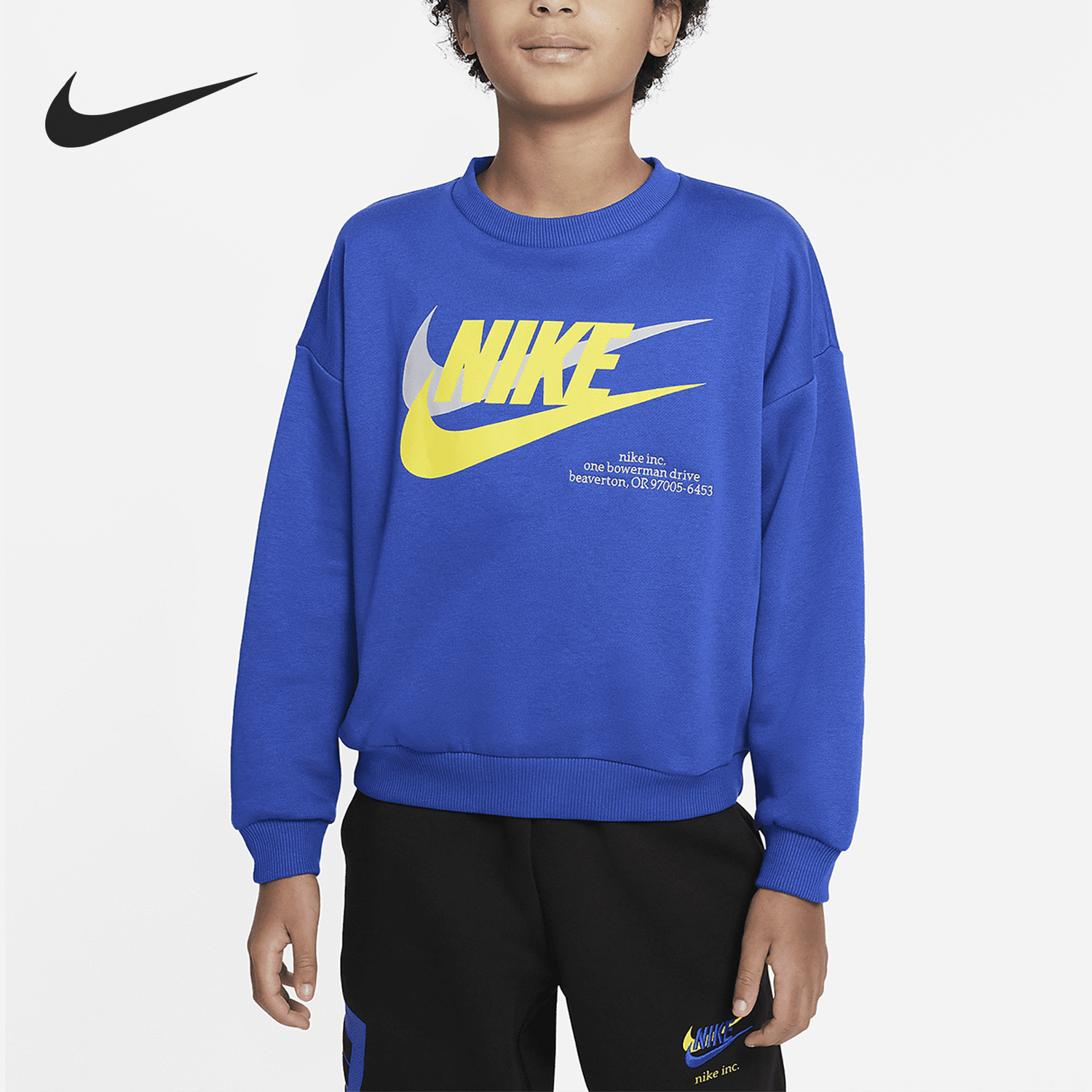 Nike New Season Big Kids Casual Loose Fleece Sports Hoodie DX5140-480
