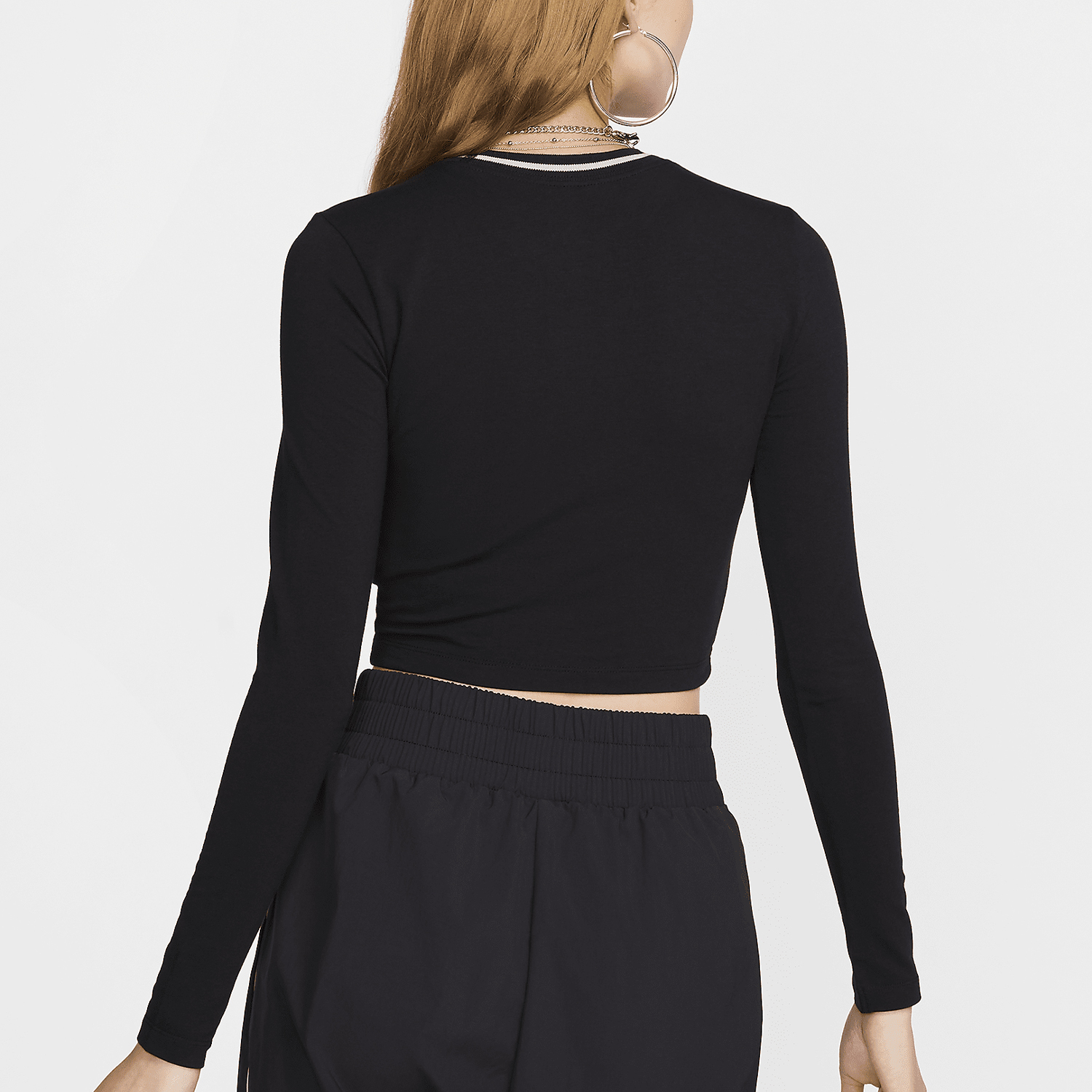 Nike Autumn New Women's Slim Casual Knitted Long-sleeved T-shirt FZ2859-010
