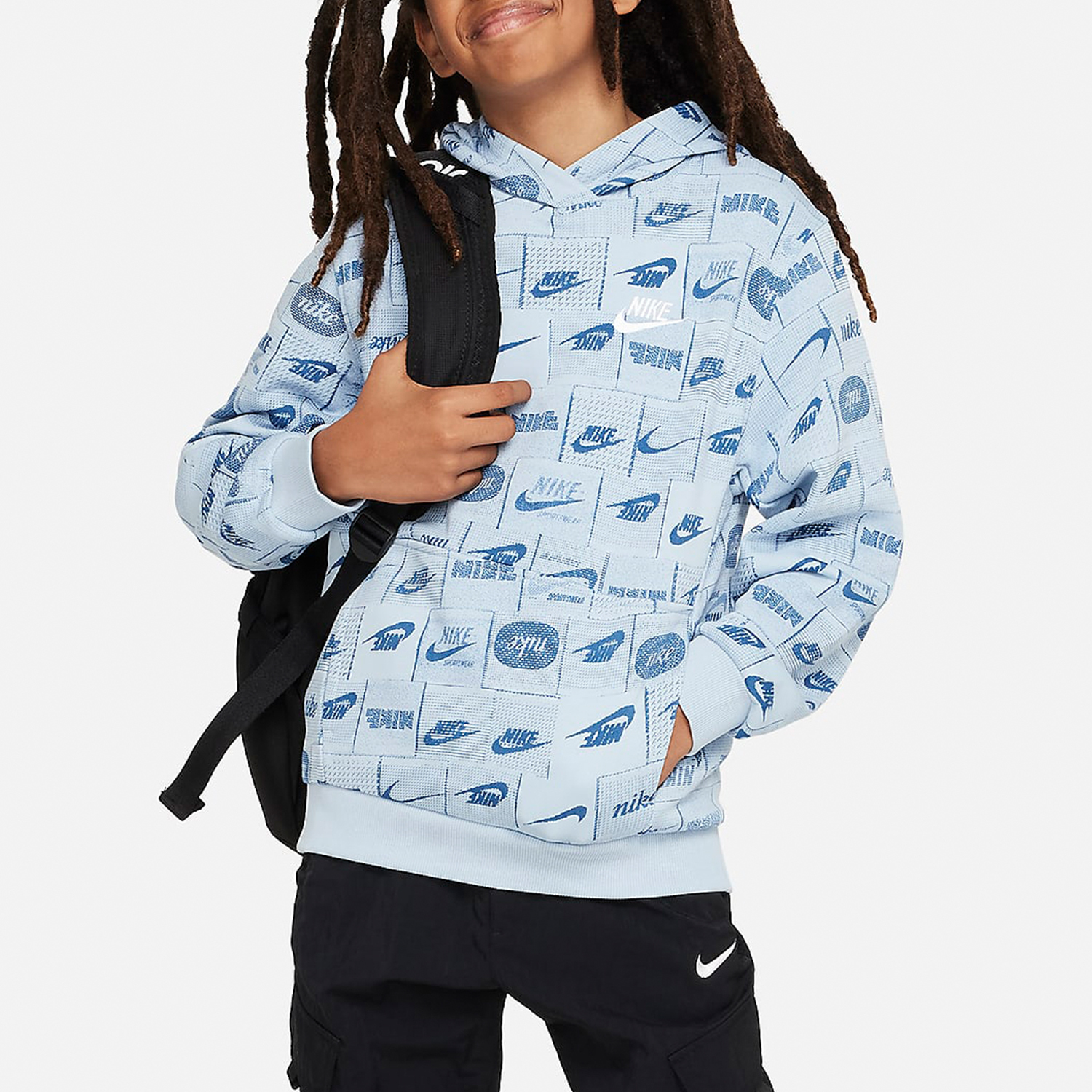 Nike Sportswear Big Kids Thin Fleece Sports Hooded Sweatshirt FN8741-440
