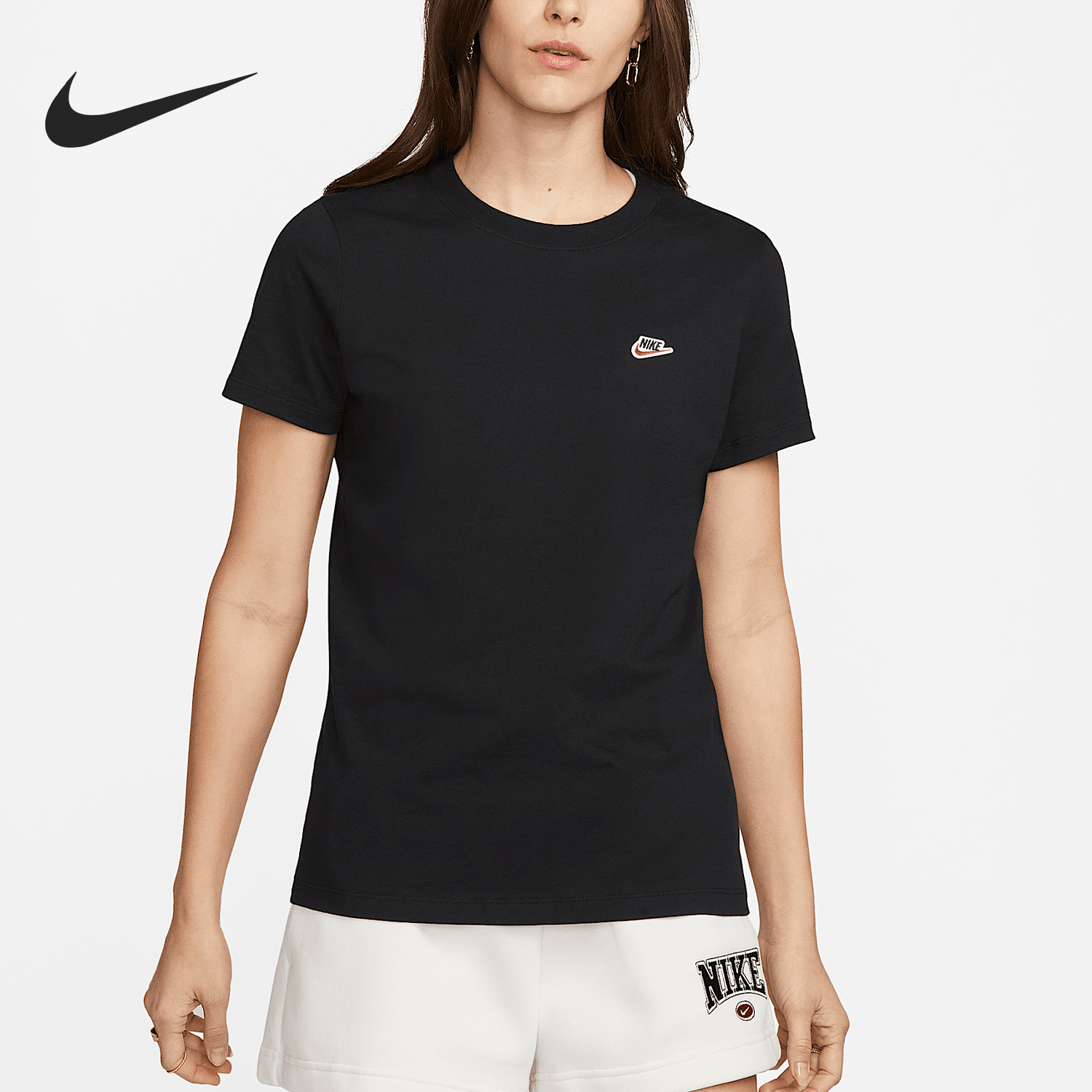 Nike Summer New Women's Loose and Breathable Round Neck Short Sleeve T-Shirt DZ4681-010