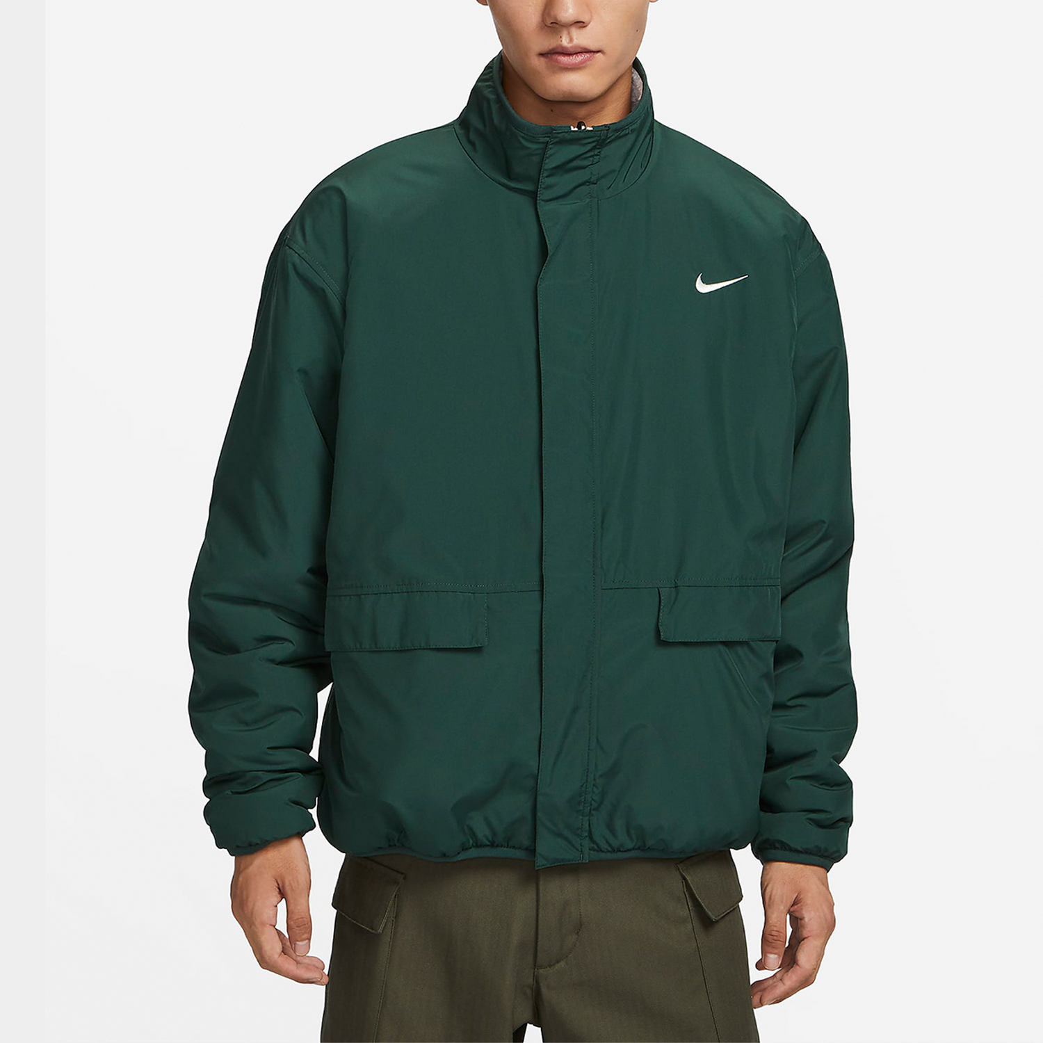 Nike Autumn and Winter Men's Double-Sided Fleece Stand Collar Jacket FV8588-133