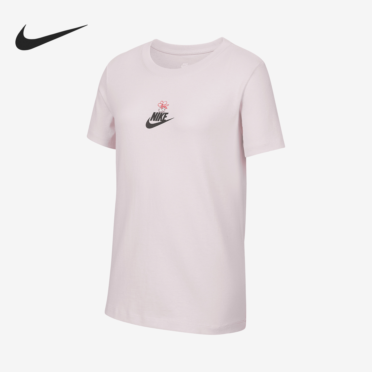 Nike Sportswear Girls' Loose Round Neck Soft T-Shirt HF9788-663