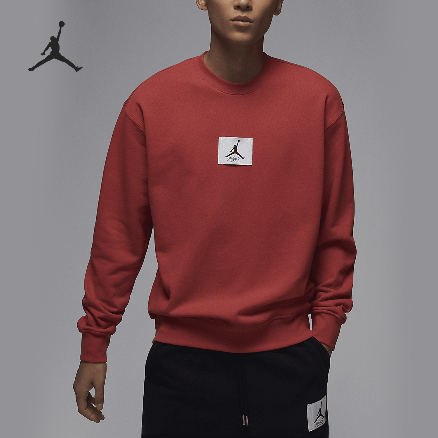 Nike JORDAN Men's Fleece Lined Warm Round Neck Hooded Sweatshirt FB6935-604