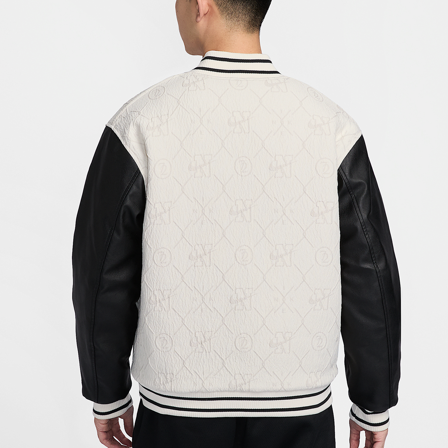 Nike New Men's Diamond Patterned Jacquard Patched Sports Jacket HJ3870-110