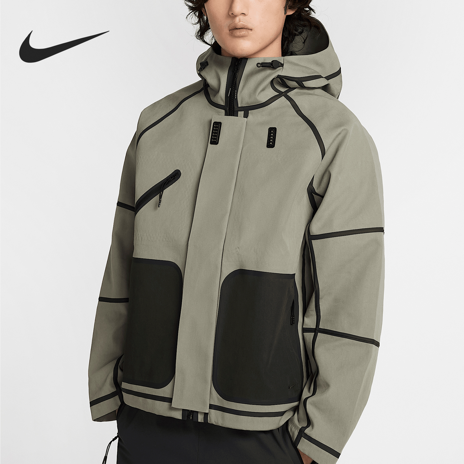 Nike 2025 Spring New Men's Patchwork Woven Outdoor Fashion Jacket HM9474-320