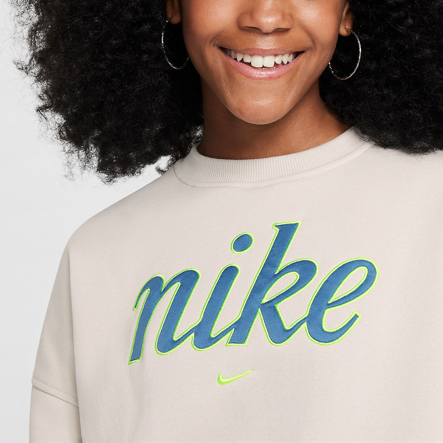 Nike New Big Kids Fleece Knit Round Neck Casual Sports Sweatshirt FZ5566-072