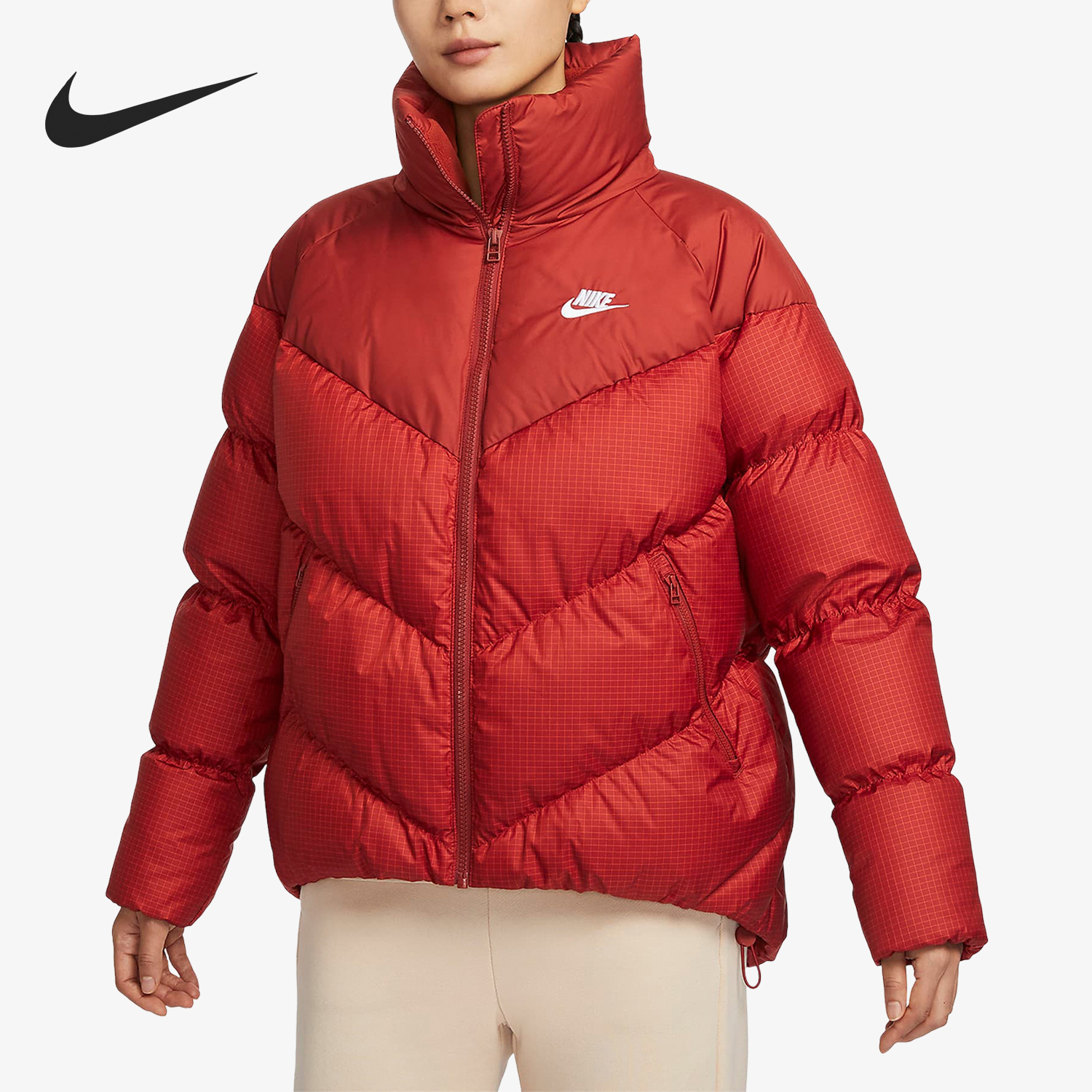 Nike Winter Women's Fashion Stand Collar Warm Sports Down Jacket FD8212-832