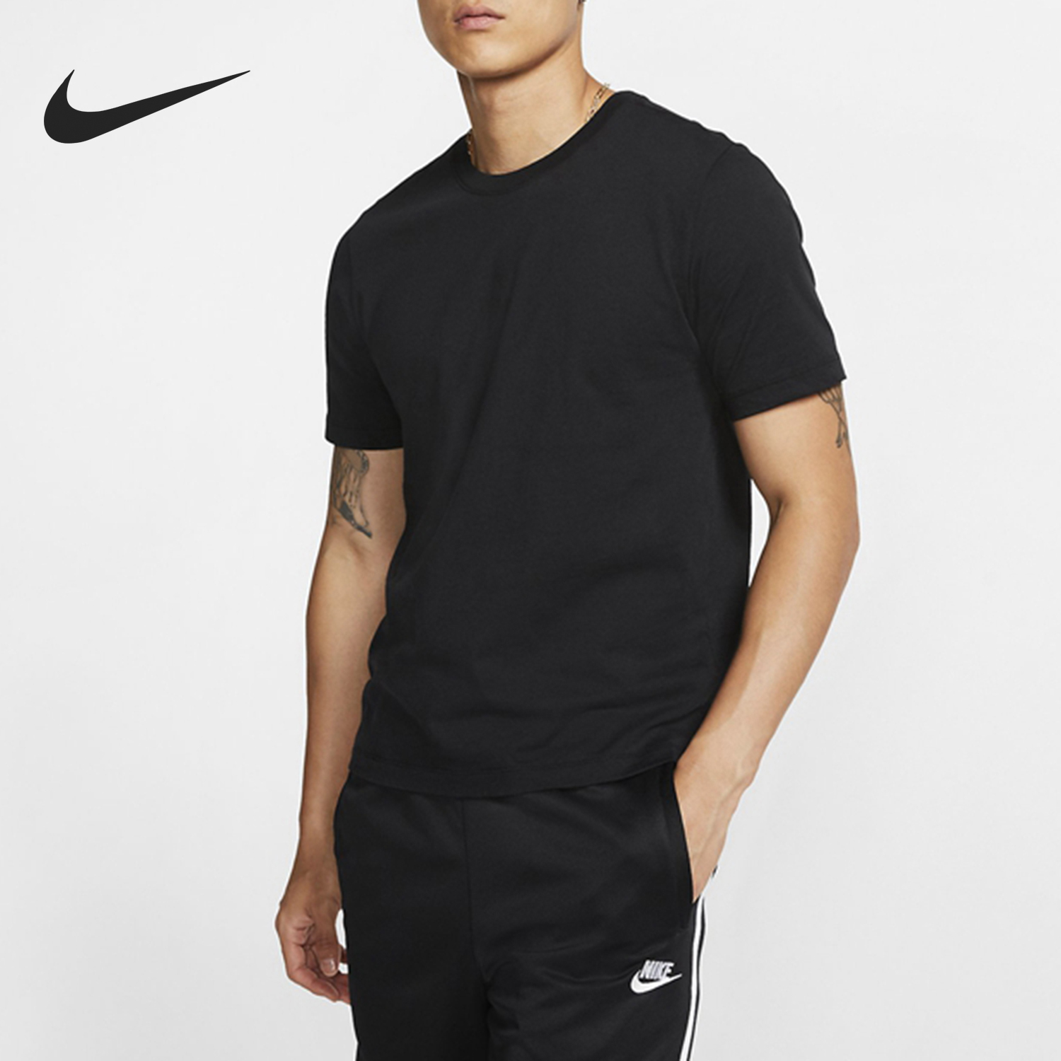Nike Summer New Men's Round Neck Fitness Breathable Running Short Sleeve BQ2971-010
