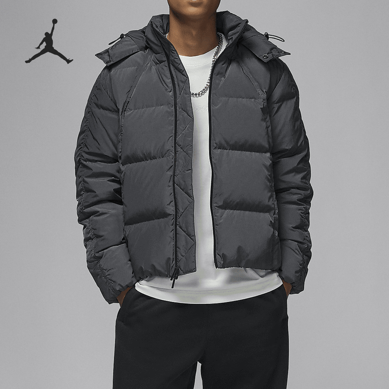 Nike Jordan Men's Warm Loose Fleece Hooded Down Jacket FV7220-060