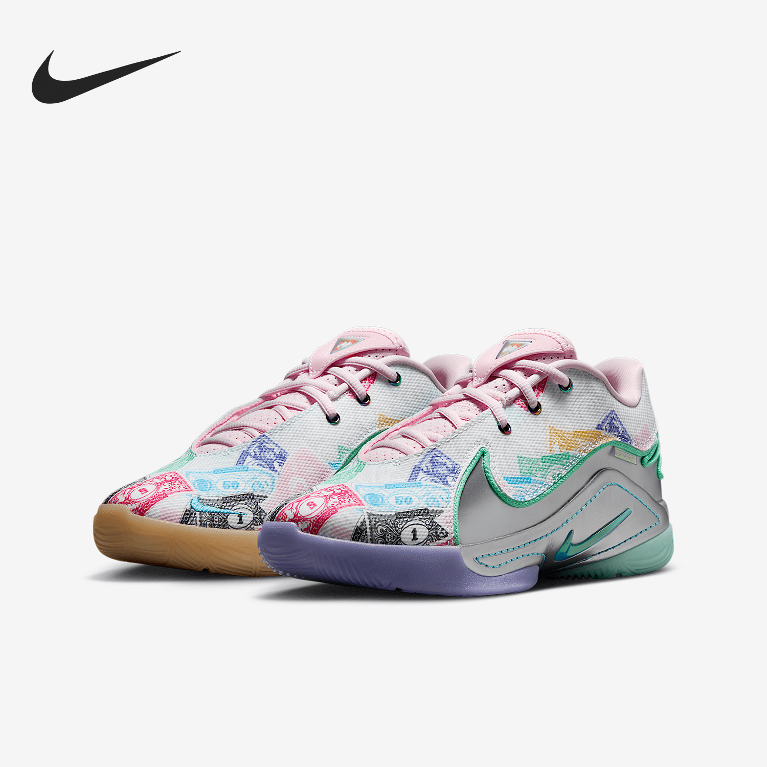 Nike genuine autumn new children's fashionable cushioned and wear-resistant basketball shoes HV6873-100