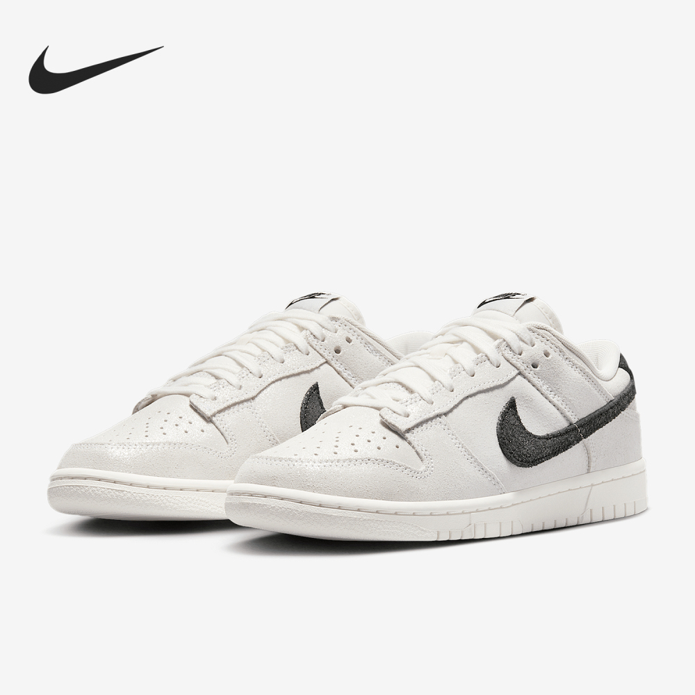 Nike genuine Dunk Low Womens Lightweight Shiny Pearl Low-top Slip-on Shoes HQ3502-100