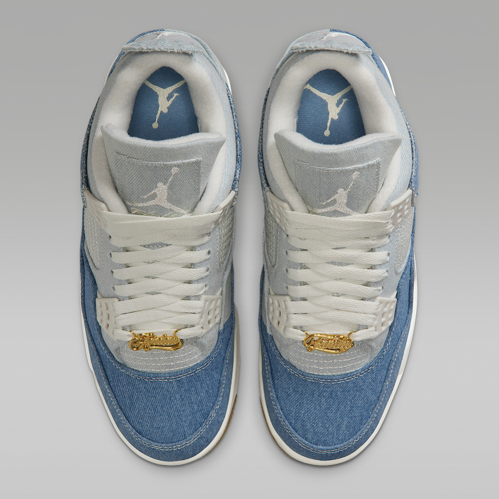 Nike genuine JORDAN women's air cushion shock-absorbing mid top denim basketball shoes IB6716-100