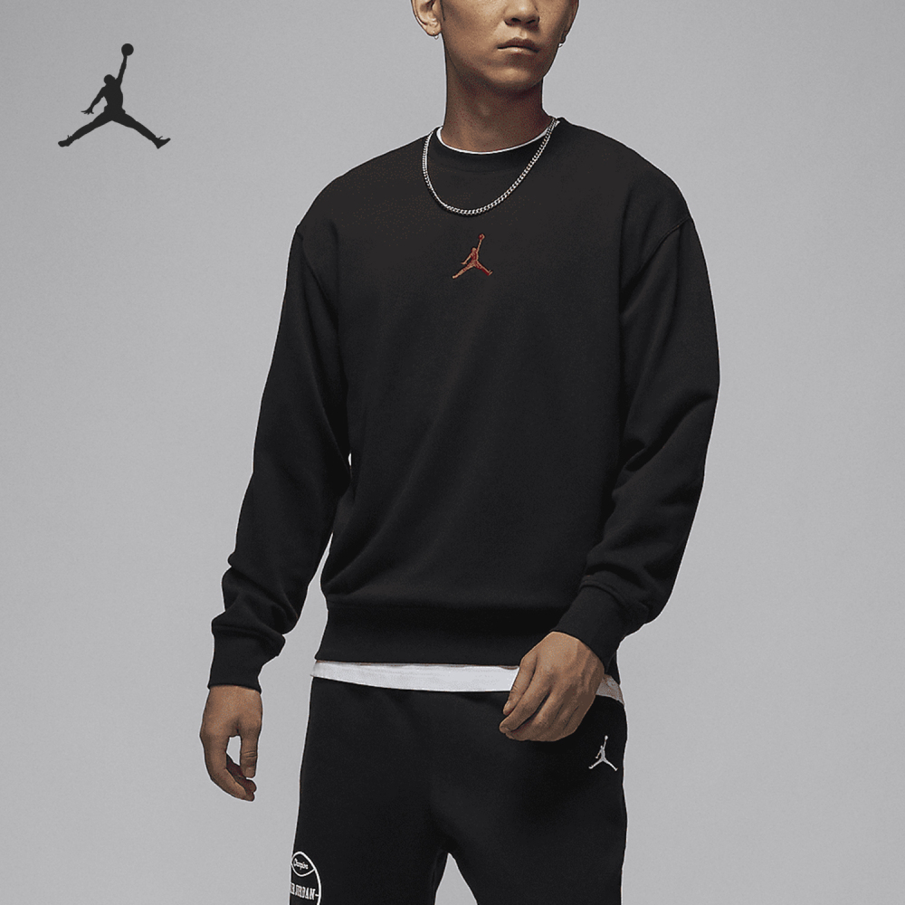 Nike genuine JORDAN men's round neck spliced soft sports hoodie HV1750-010