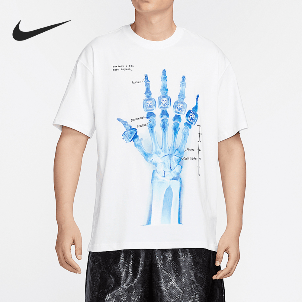 Nike genuine New Men's Round Neck Trendy Printed Soft Short Sleeve T-ShirtHV6695-100