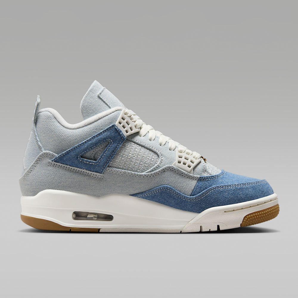 Nike genuine JORDAN women's air cushion shock-absorbing mid top denim basketball shoes IB6716-100