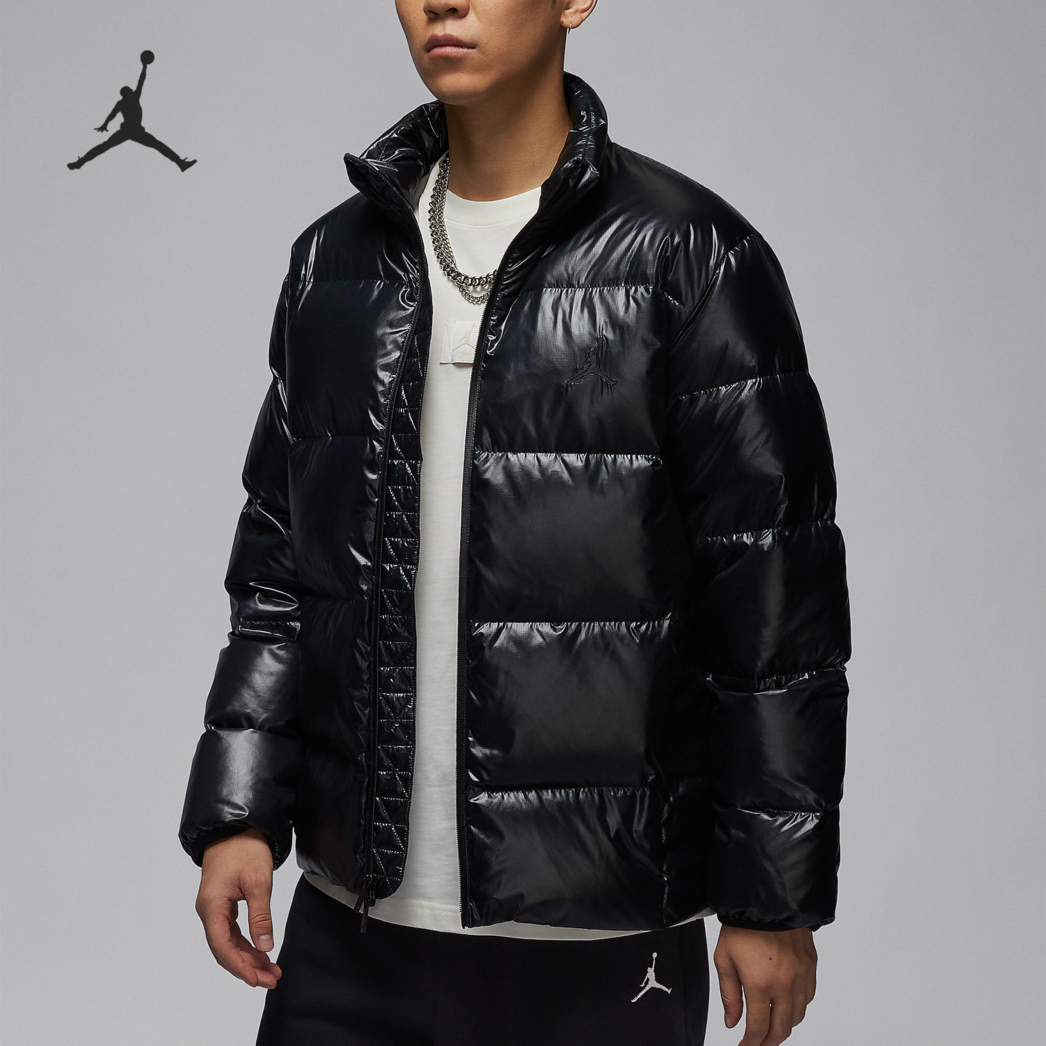 Nike Jordan Men's Windproof Warm Loose Glossy Down Jacket FV7272-010